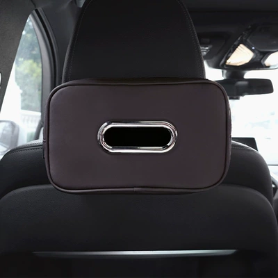New seat back bow car paper box hanging cute baby cute tissue box car leather paper (Car tissue box/set) - a-pack-single-brown-tissue-box