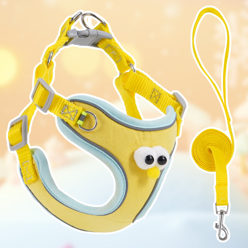Arnés con correa para perros para pasear perros de raza Teddy, Bichon, Pomerania, Corgi, cachorros y perros jóvenes, arnés tipo chaleco para mascotas.