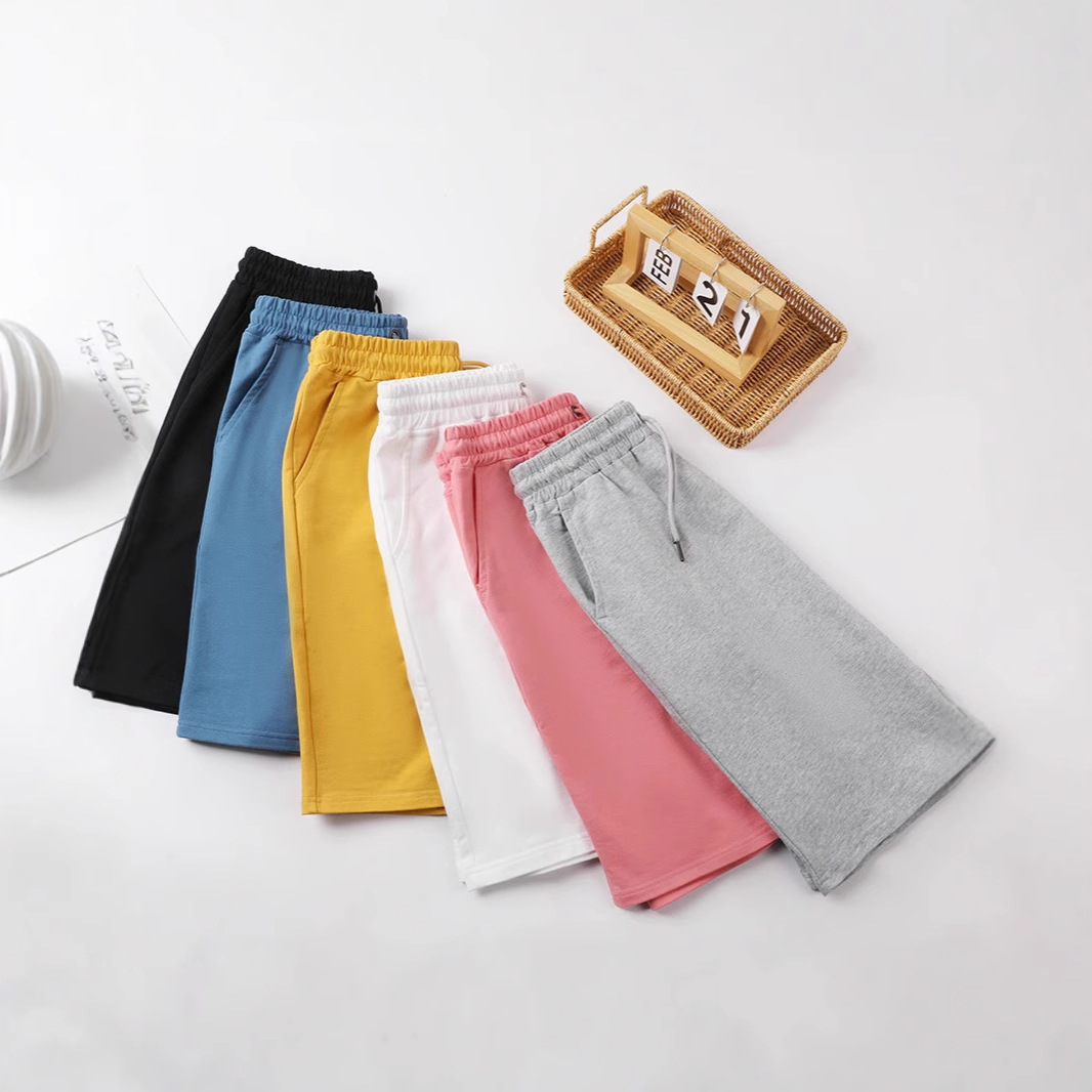 Summer Sports Shorts Men's Terry Casual Simple Breathable Clothing Wholesale Printable Solid Color Five-Point Pants