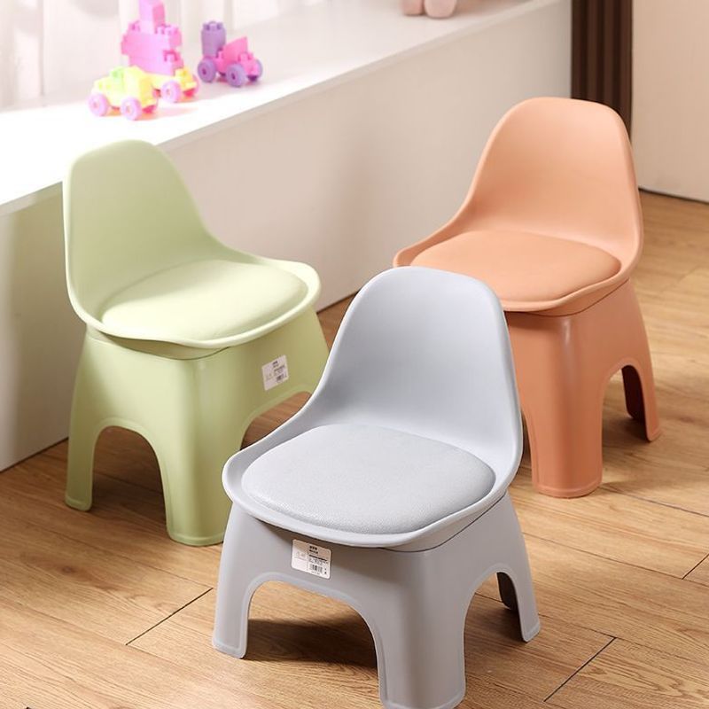 New Thickened Kindergarten Children's Stool, Non-Slip Plastic Backrest Chair, Home Bench, Low Stool for Living Room and Bathing