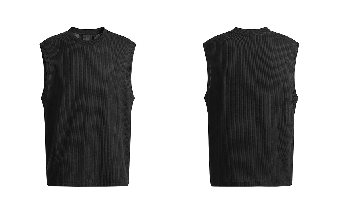 Men's Cooling Vertical Texture Sleeveless Shirt - Breathable Muscle Tank For Summer Activewear_viptrois.com