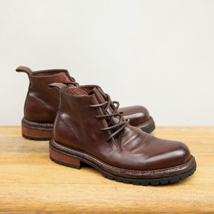 YO-B1172 Goodyear new horse leather casual men's all-match fashion lace-up leather outsole autumn and winter Martin boots
