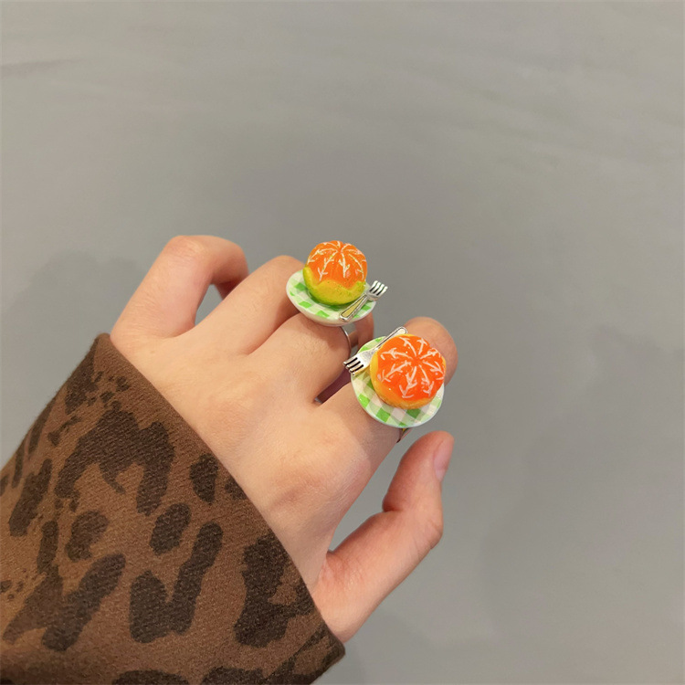 8g Weight Adjustable Ring Classification Adjustable, One Size Ring Size 1 Piece Quantity Casual Occasion Metal Material Fruit, Apple, Cake Pattern All Seasons Season Women's Gender Plating Design Cute, Modern Style Style 1 Piece Cute Modern Style Fruit Apple Cake Metal Plating Women's Adjustable Ring 7