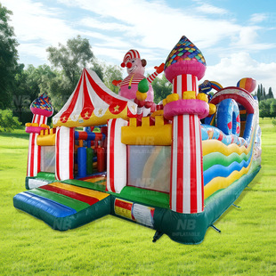 Circus Inflatable Castle Kidsren's Outdoor Trampoline Combination Inflatable Large Castle Amusement with Slide
