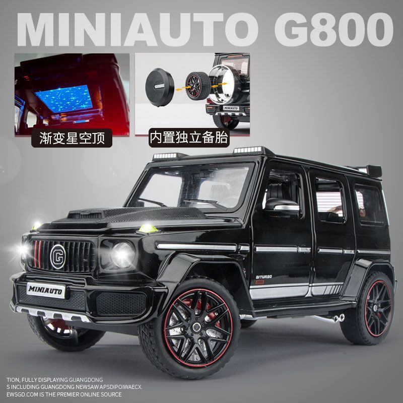 Jianyuan 1:24 Babos G800 star empty top four-wheel suspension front wheel steering alloy sound and light simulation car model Jianyuan 1:24 Babos G800 star empty top four-wheel suspension front wheel steering alloy sound and light simulation car model