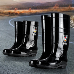 Cross-border extra-large military-style rain boots with mid-to-high shafts, men's cotton-lined, wear-resistant shoes featuring a durable thermoplastic rubber sole and slip-proof, waterproof design.