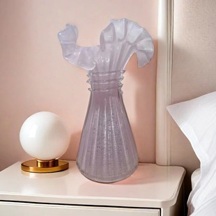 Fenton Hydroponic Vase Desktop Home Soft Decoration Flower Arrangement Pleated French Retro New Floral Large Ornaments