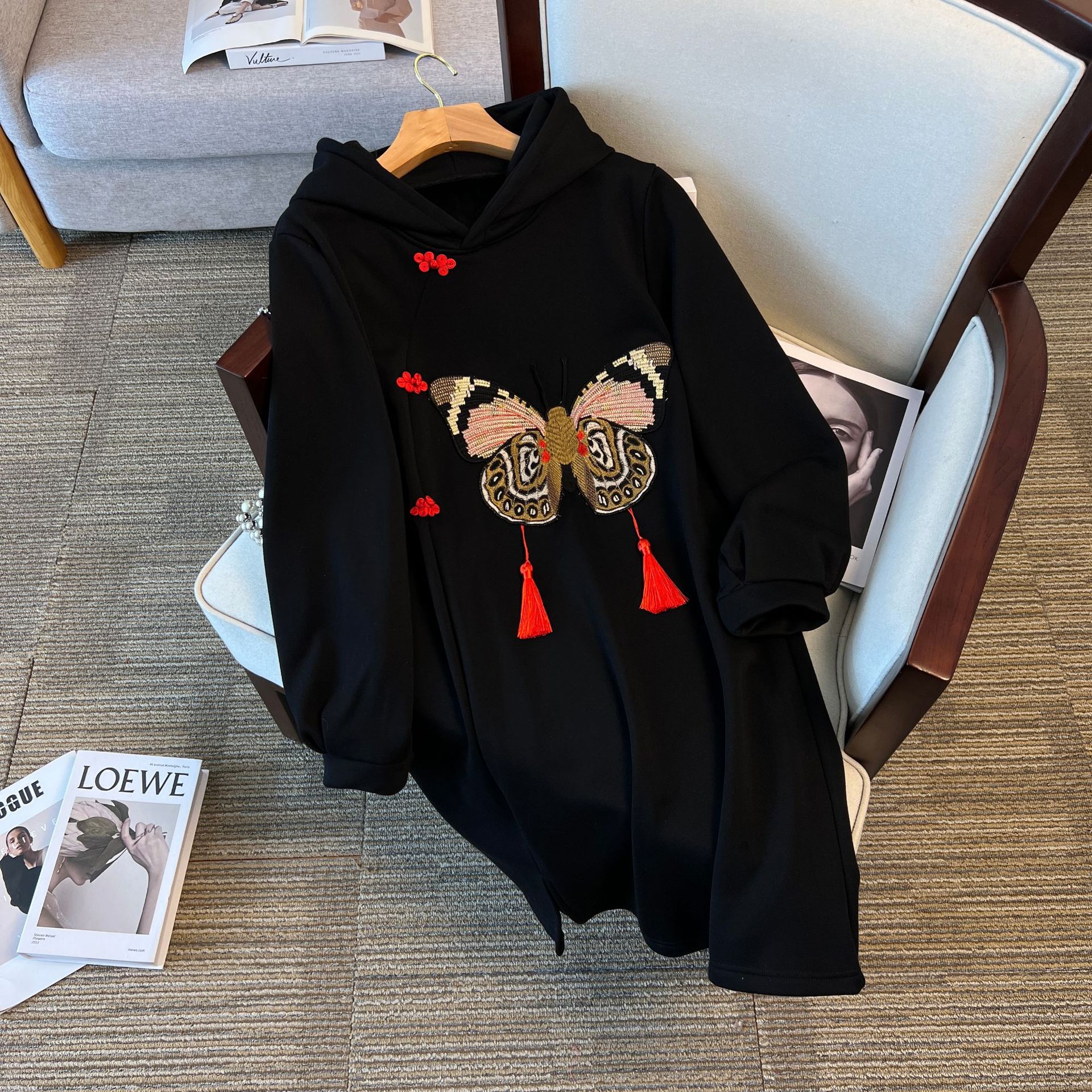 300 catties plus velvet thickened fat mm plus fat plus bigger bust 150 new winter Chinese style women's dress 149