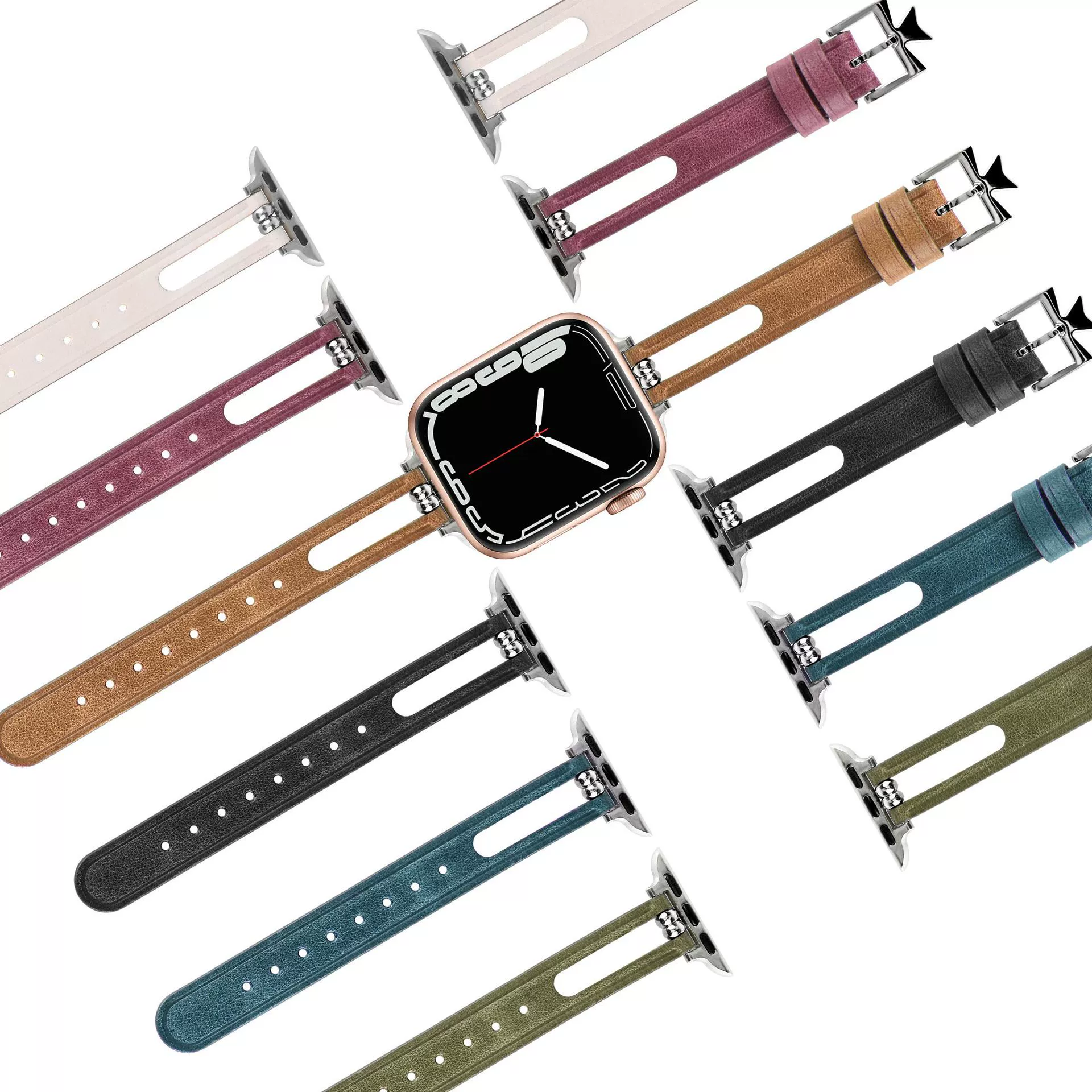 Apple, совместимый браслет, ремешок для часов, 1098765шт, натуральная кожа, 46мм