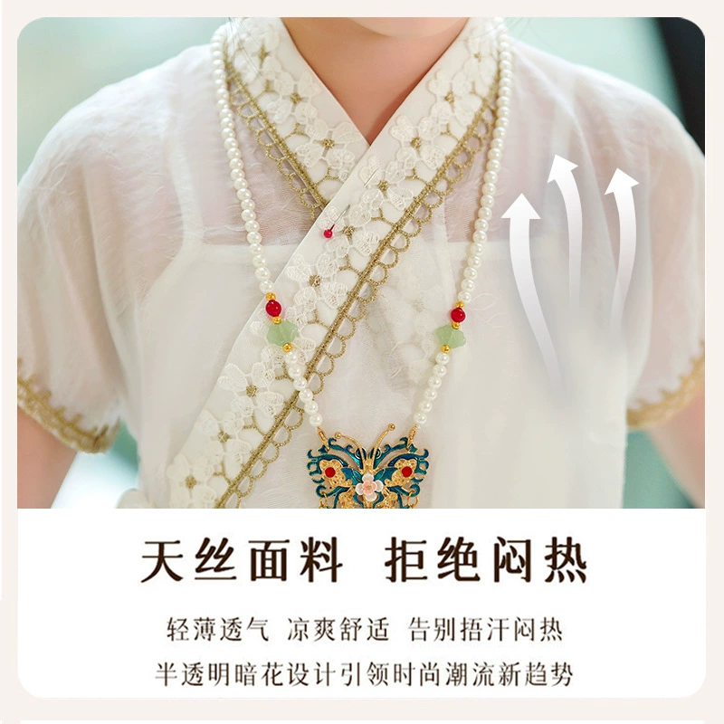 Children's summer suit, skirt, Hanfu, Chinese style