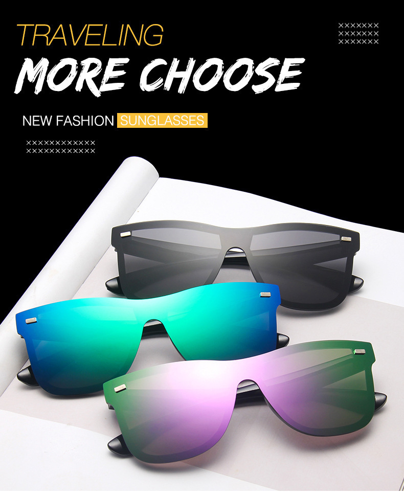 European And American Trendy Women's Large-frame Personalized Sunglasses Men's Dazzling Reflective Mercury Windshield One-piece Sunglasses_viptrois.com