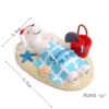 Sleeping position puppy beach bucket flower insertion