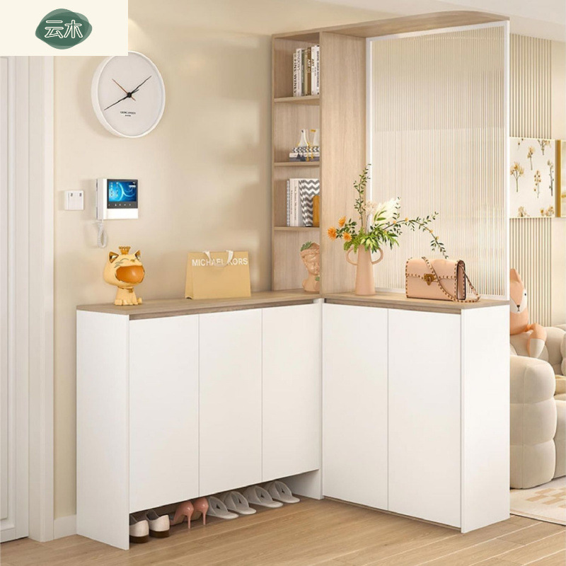 Solid Wood Entrance Cabinet, Entry Corner Shoe Cabinet, Integrated Foyer Storage Locker, Modern Simple Partition Cabinet, Screen Cabinet