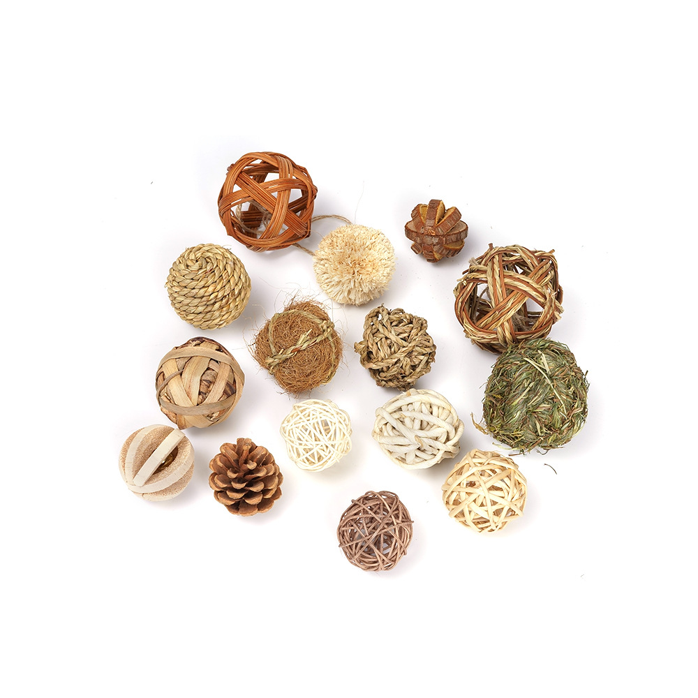 Amazon Best Selling Products Rabbit Toy Hamster Teeth Grass Ball Hanging Grass Rack Apple Branch Pet Supplies