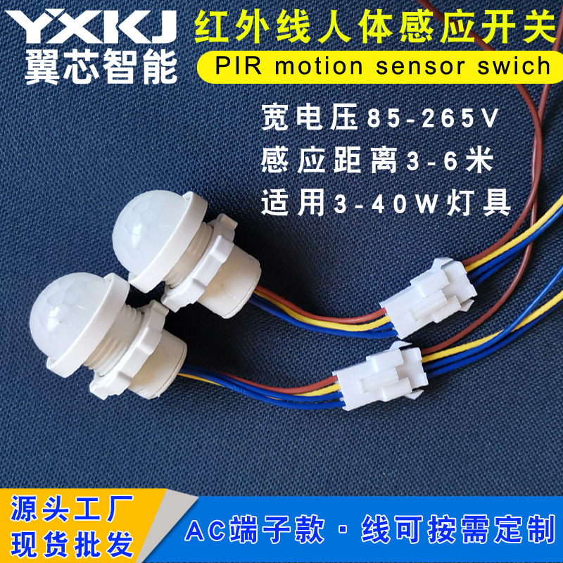 Human Body Sensor Wide-Voltage Ceiling Panel Light Downlight Voice-Activated Radar Infrared Probe Sensor Switch