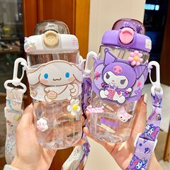 Sanrio Kuromi children's water cup for school, summer girl straw cup, cute kettle, cinnamon dog cup