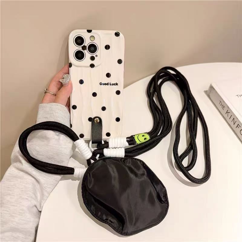 Punto de onda de nicho para iphone15 bolso diagonal 16ProMax funda para teléfono móvil 13 Apple 14P hombres y mujeres 16