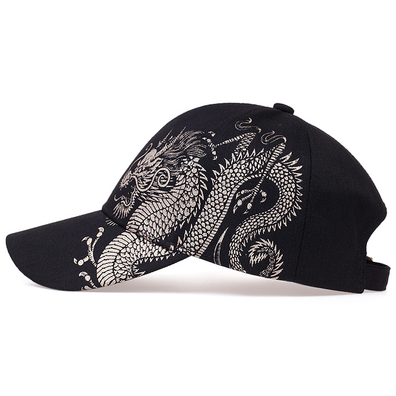 Daily Occasion Cotton, Polyester Material Unisex Casual Dragon Curved Eaves Baseball Cap