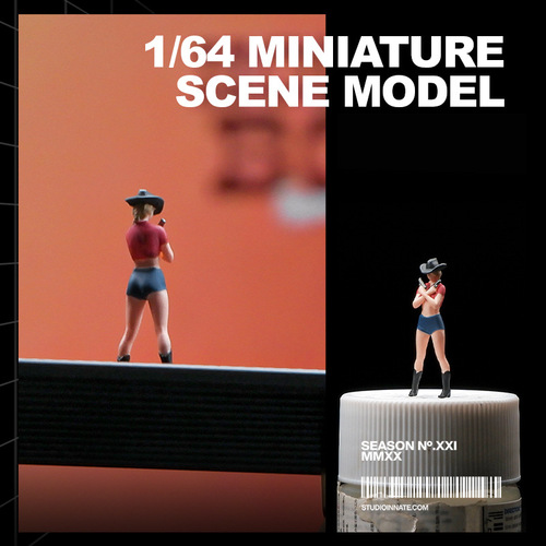 Foreign trade 1:64 trendy girl standing posture series miniature doll resin figurine model ornaments sand table landscaping props