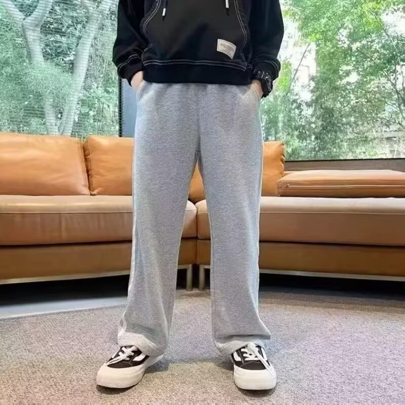 男の子パンツ 2025 新しい中型および大型子供男の子春と秋のカジュアルスウェットパンツ韓国スタイルのファッショナブルで多用途なストレートパンツ|undefined