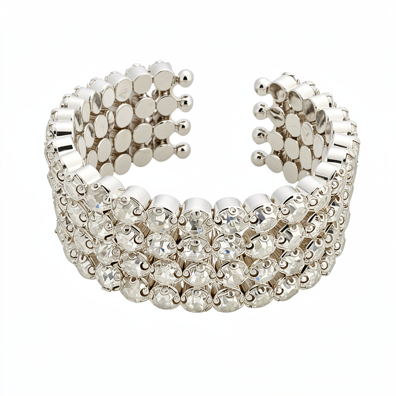 Europa y los Estados Unidos transfronterizos diamantes abertura redonda pulsera nicho exagerado temperamento pulsera de moda alta sensación ligera joyas de lujo para mujeres