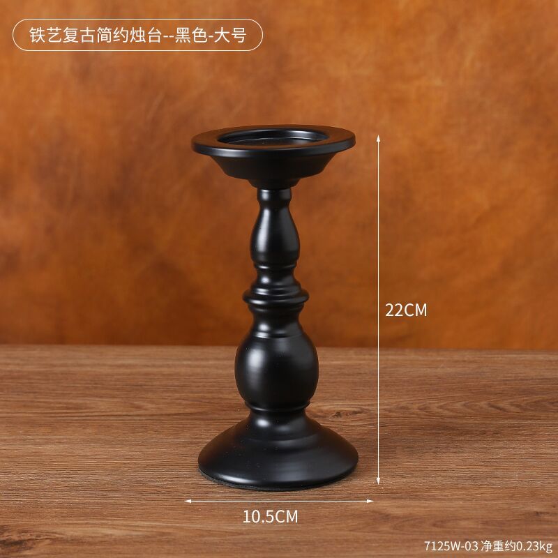 复古欧式铁艺烛台摆件家用餐桌浪漫烛光晚餐道具三头法式蜡烛台座|undefined