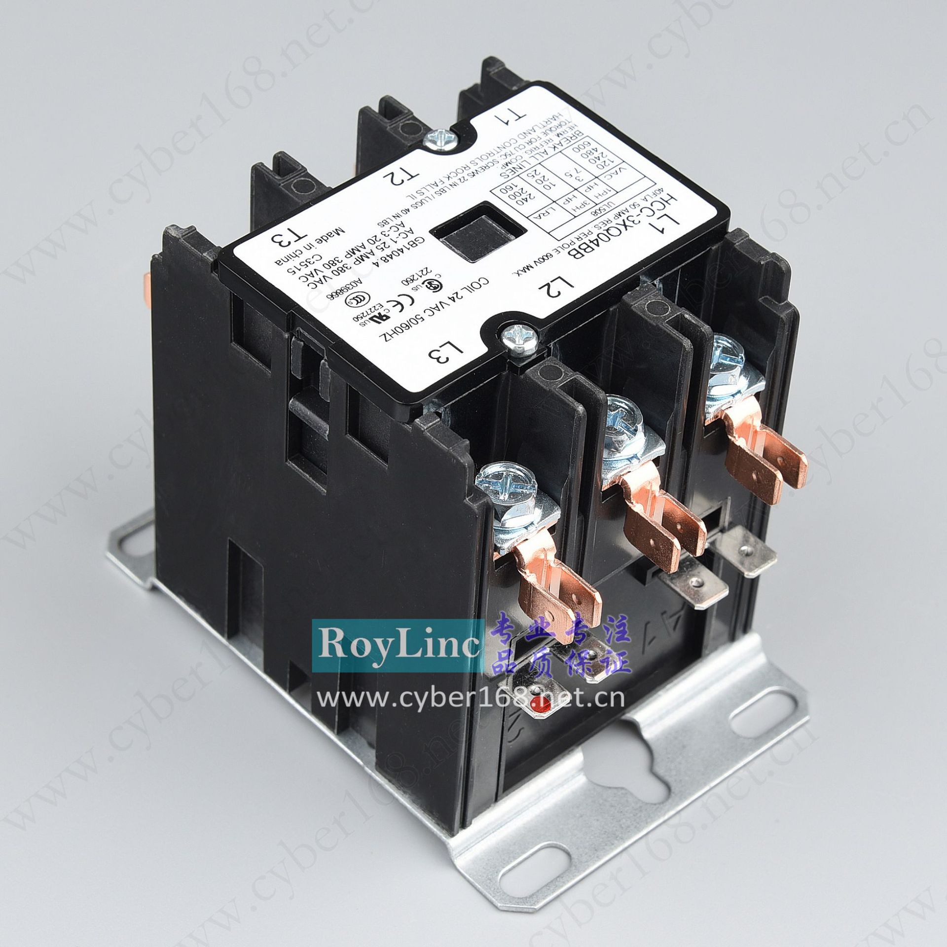 24VAC 40A HCC-3XQ04BB落地炸锅炸炉50A电流UL CSA三相交流接触器