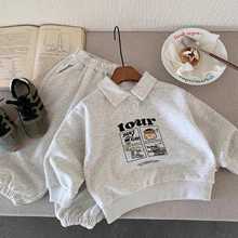 2025秋季儿童新款卫衣套装棉质韩版POLO衫洋气俩件套休闲套装