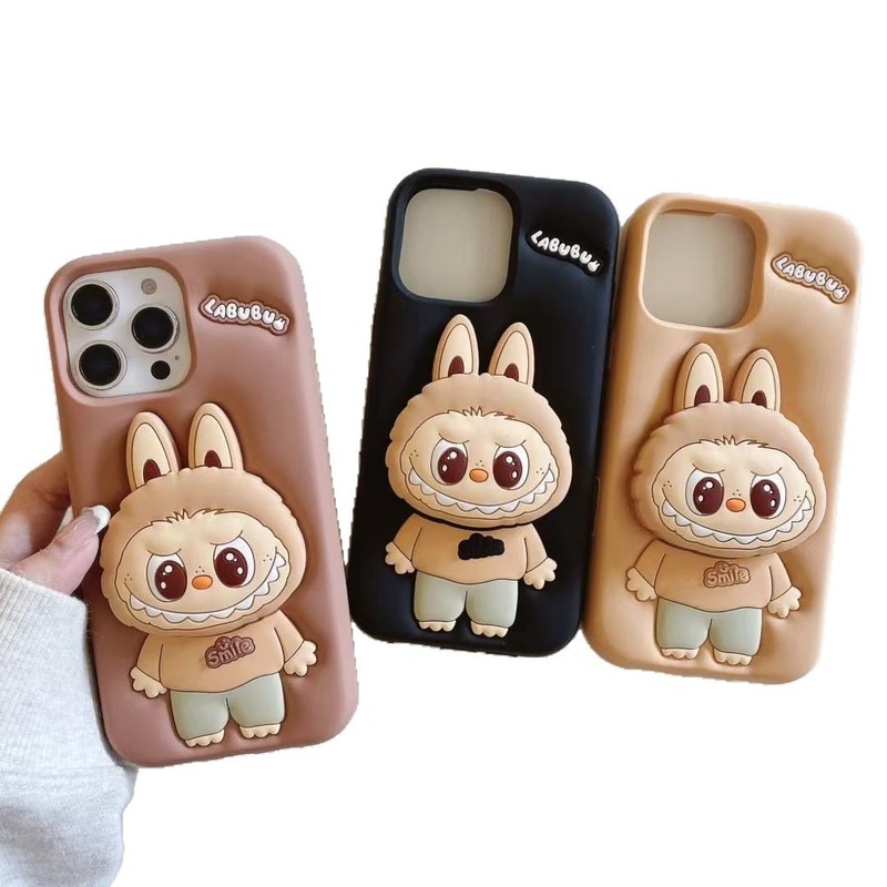 漫画かわいいラブブシリコン電話ケース iphone16 アップルシリーズスタンド電話ケースソフトケース|undefined