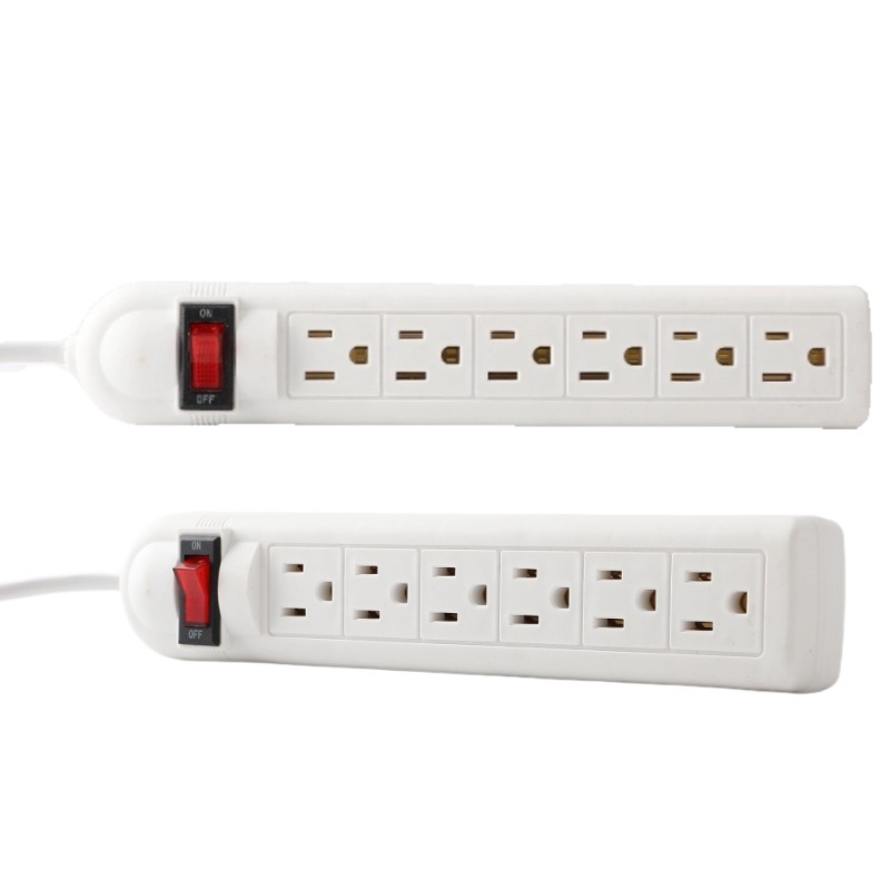 Regleta eléctrica estándar americano con múltiples tomas