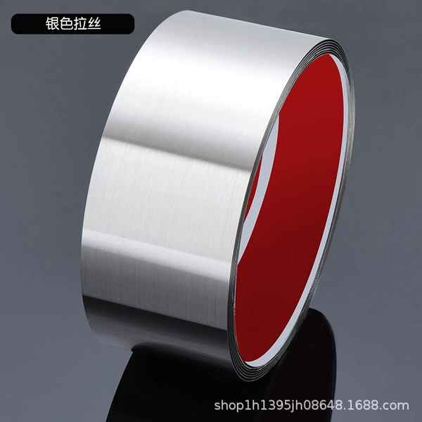 Silver brushed* self-adhesive skirting