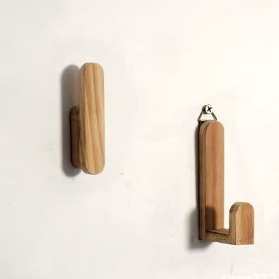 Wooden Wall-mounted Towel Rack Home Bathroom Bathroom Bath Towel Filing Rack Wooden Kitchen Roll Paper Storage Rack