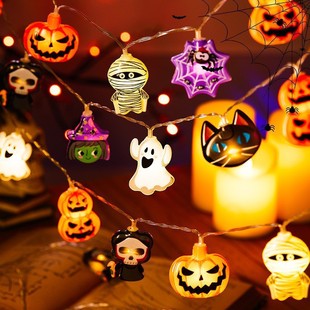 Cross-Border Led Halloween Light String Scene Layout Mummy Pumpkin Ghost Light String Outdoor Holiday Decoration Light