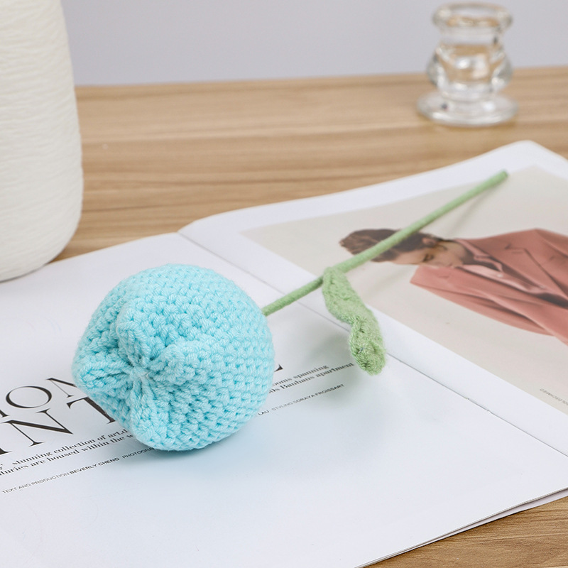 Dufu simulación sola lana Chubby tulipán flor falsa al por mayor regalo de San Valentín hogar boda flor decorativa