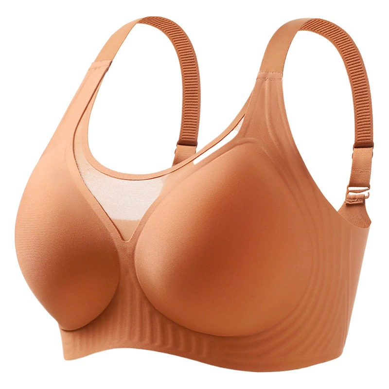 Y70 Желейный гель полное покрытие полуфиксированная большая чашка сетчатый бюстгальтер с защитой от воздействия удобный пуш-ап большая грудь маленькое нижнее белье для женщин
