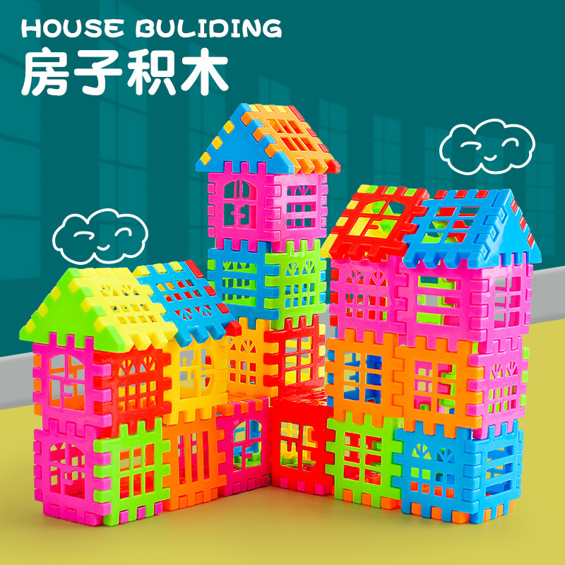 Bloques de construcción de la casa educativa para niños Bloques de construcción de bloques Montaje de Kindergarten Niños y niñas Educación temprana Juguetes educativos de plástico