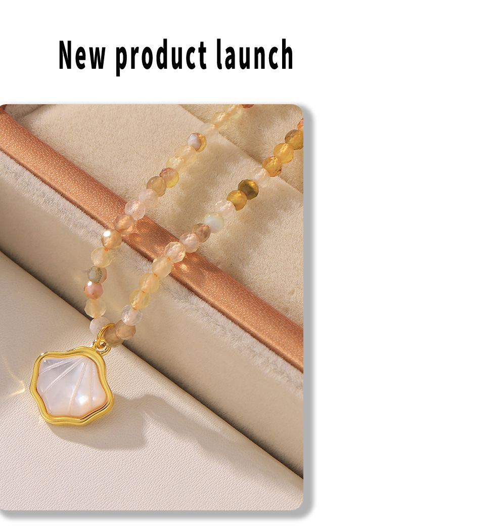 Bohemia White Seashell Stainless Steel Necklace