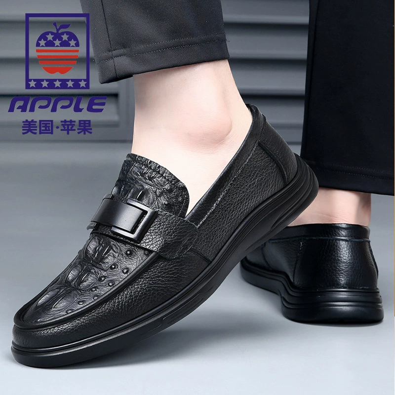 苹果/APPLE Trend loafers, shoes for leisure for leather shoes, natural leather, Korean style