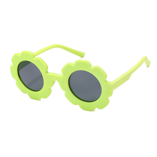 2024 New Children's Japanese and Korean Flower Shape Sunglasses Silicone Material Cartoon Polarized Sunglasses JC056