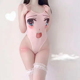 新款超辣死库水弹力开裆连体泳衣cosplay服卡通情趣内衣紧身衣带1