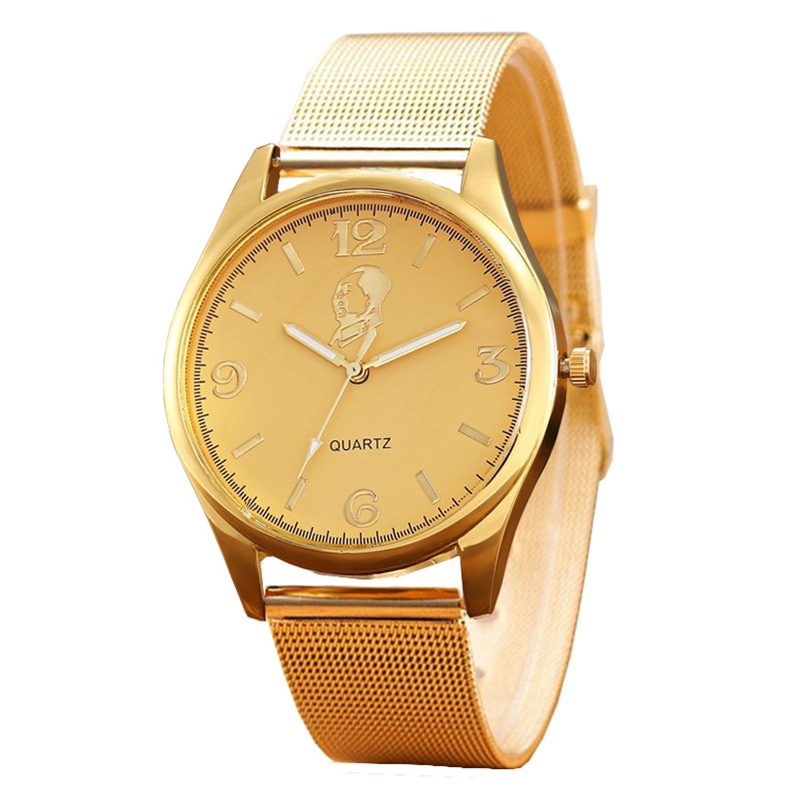 New Fashion Casual Men's Watch Chairman Weiren Commemorative Watch Mesh Strap Women's Watch Men's Quartz Watch