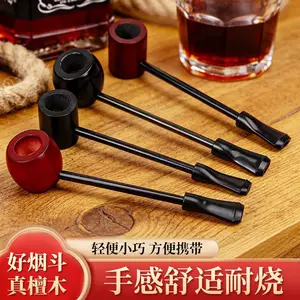 Classic Popeye Solid Wood Pipe, Black Ebony and Red Sandalwood, Waxed Straight Stem Reading Pipe, Men's Pipe, Wholesale in Stock