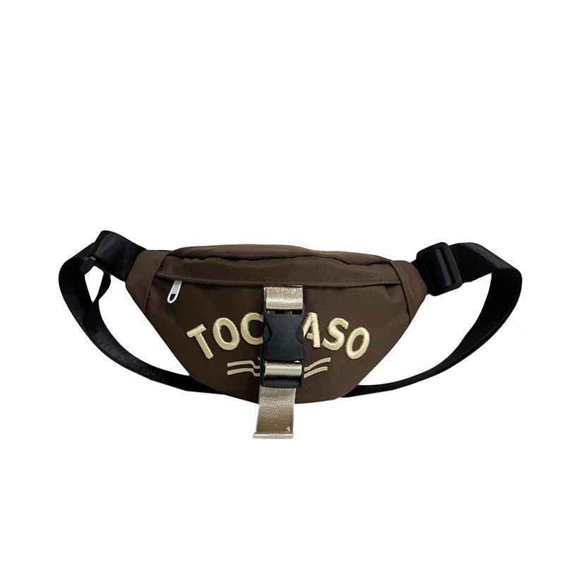 Riñonera para niños con letras de estilo occidental Versión coreana Bolsos de pecho para niños y niñas de moda fresca y popular Bolsos para niños de lona de moda nueva