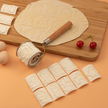 不锈钢滚筒卡通动物图案饼干模具烘焙蛋糕DIY印花套装