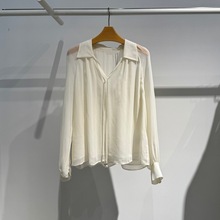商场同款2025夏季新款法式优雅系带休闲长袖衬衫上衣女5G4120921