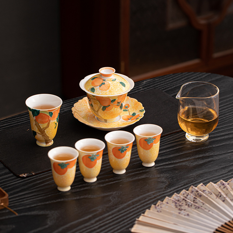 透明玻璃分茶器家用耐热茶海批发公道杯功夫茶具批发玻璃水杯手绘