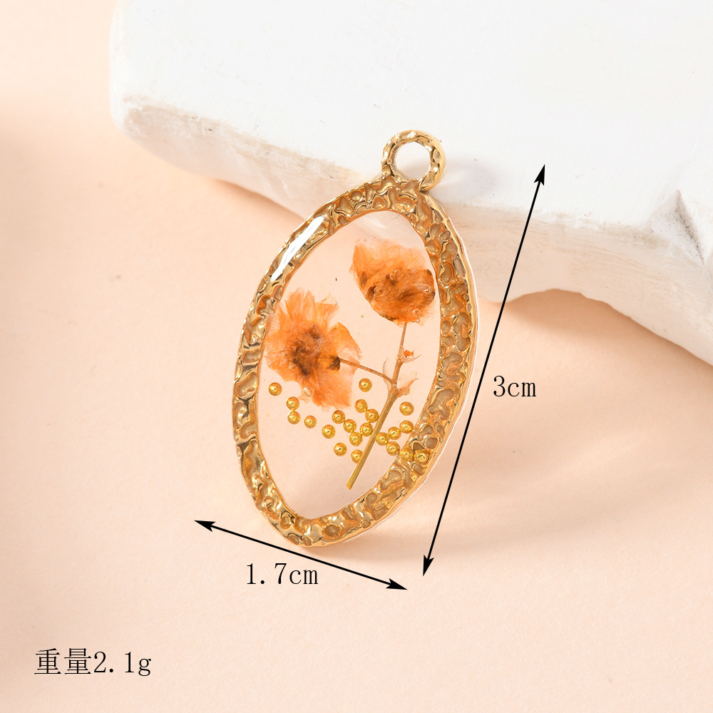 Colgante único suministro transfronterizo transparente colgante de flores inmortales accesorios joyería diy flores secas colgante colgante al por mayor