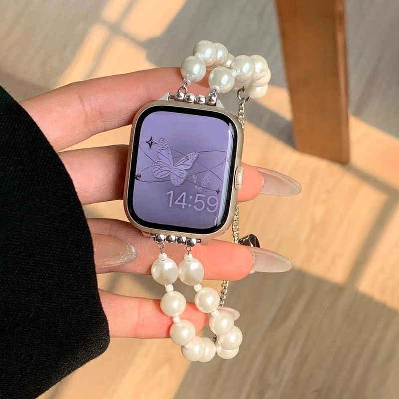 Suitable for Xiaomi 9Pro/8Pro/Redmi Watch Xiaomi 8/9/10 Watch Strap Small Fragrance Metal Chain Pearl Watch Suitable for Xiaomi 9Pro/8Pro/Redmi Watch Xiaomi 8/9/10 Watch Strap Small Fragrance Metal Chain Pearl Watch