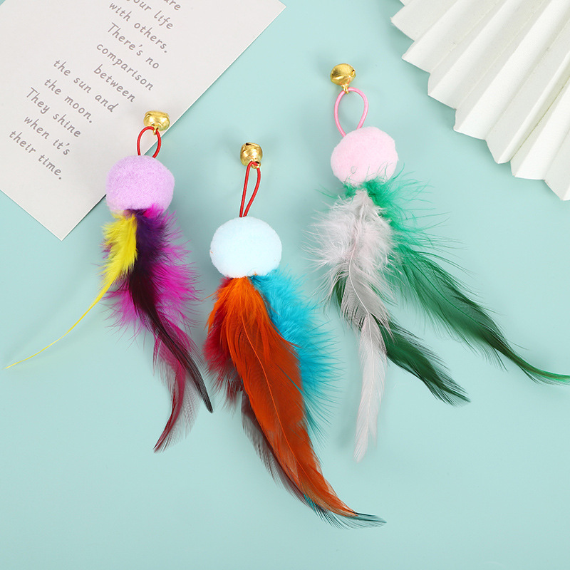 Factory spot cat stick replacement hair ball feather headband Bell cat toy pet supplies cross-border exclusive