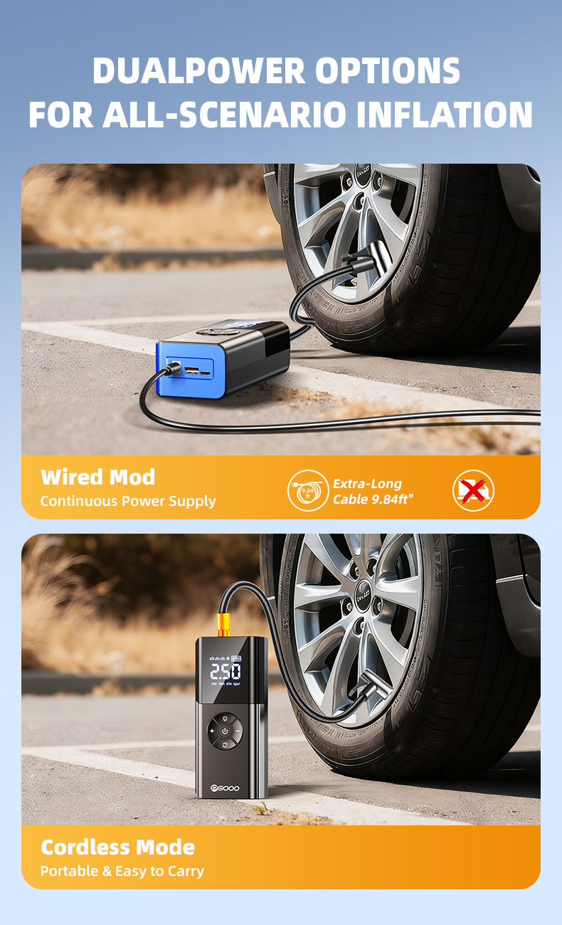 Eaby Car Air Pump Wireless Portable Car Digital Display Air Pump High Power Tire 22 Cylinder Air Pump